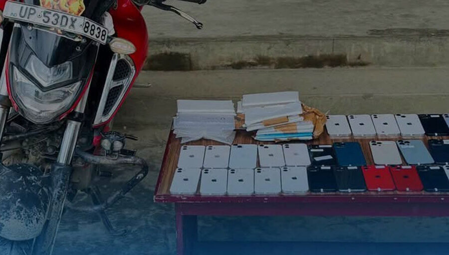 ३५ थान आईफोन र मोटरसाइकलसहित एक जना पक्राउ