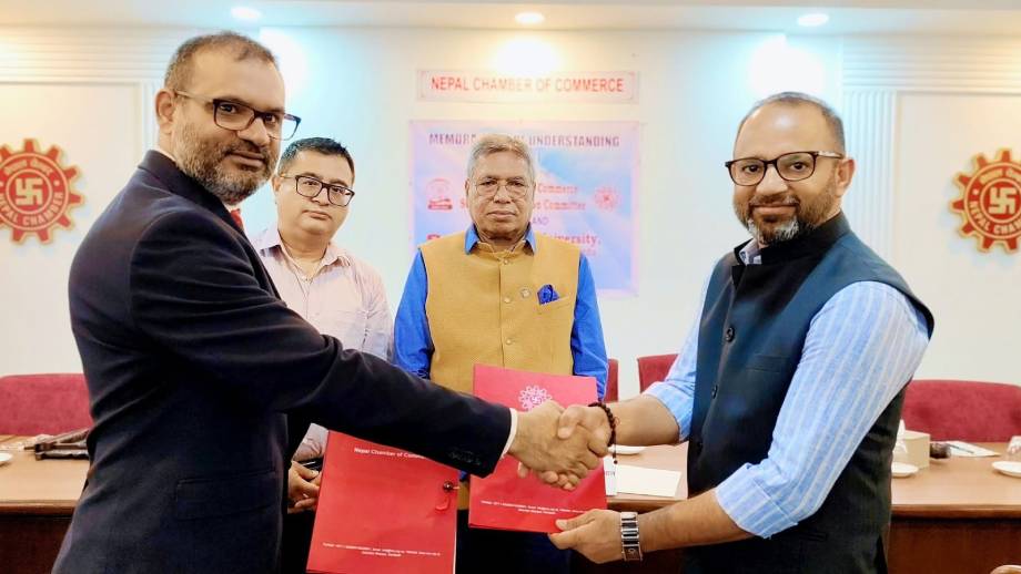 नेपाल चेम्बर अफ कमर्स र भारतको बेनेट विश्वविद्यालयबीच उद्यमशीलता तथा नवप्रवर्तनमा सहकार्य गर्ने समझदारी