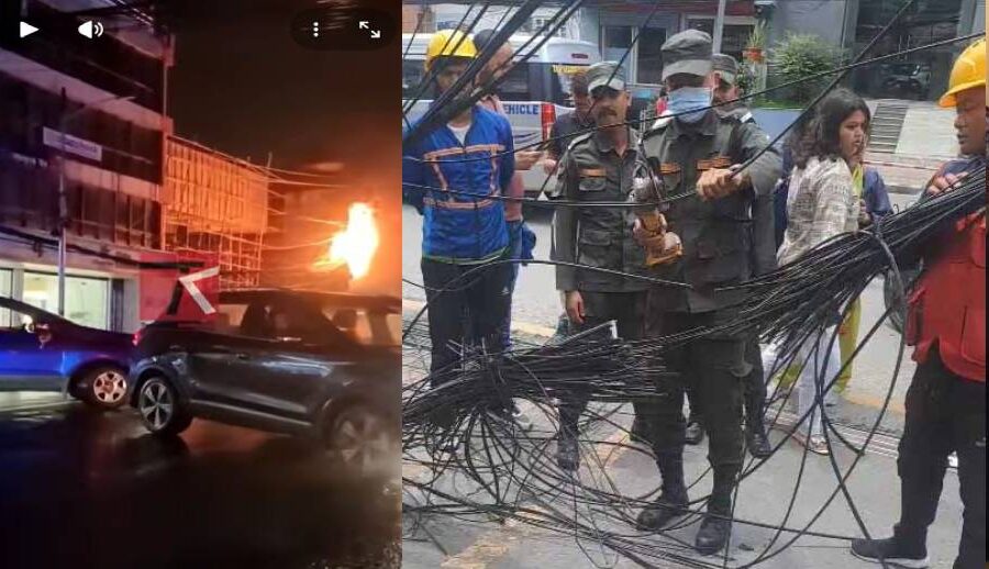 इन्टरनेटको तार काटिएपछि थापाथली क्षेत्रका बैंकलगायत सबै सेवा ठप्प