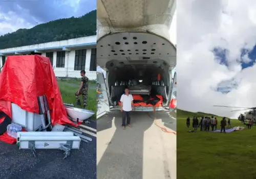 बडीमालिकामा टेलिफोन र इन्टरनेट विस्तारका लागि हेलिकप्टरमार्फत् पुर्याइयो नेपाल टेलिकमको सञ्चार उपकरण