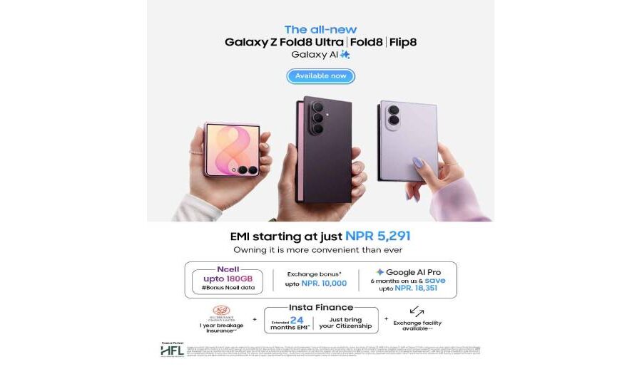 Samsung newly launched Galaxy Z Fold8 Ultra, Fold8, Flip8, Watch Ultra2, and Watch9 available in Nepal