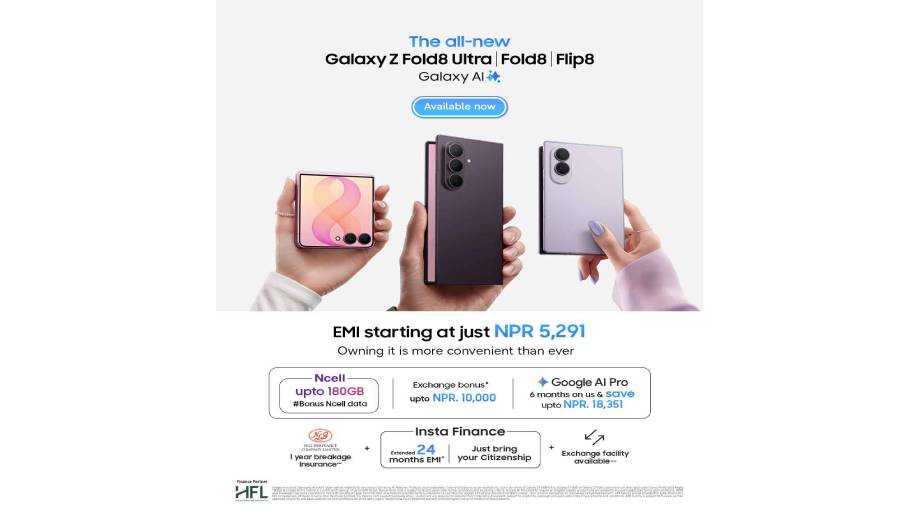 Samsung newly launched Galaxy Z Fold8 Ultra, Fold8, Flip8, Watch Ultra2, and Watch9 available in Nepal