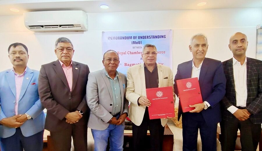 नेपाल चेम्बर अफ कमर्स र बागमती विश्वविद्यालयबीच रणनीतिक सहकार्यका लागि समझदारी