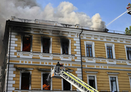 Russian drone hits Kyiv’s Academy of Sciences