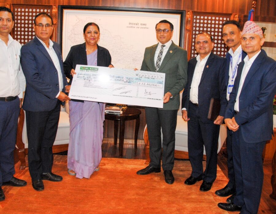 नेपाल टेलिकमका कर्मचारीहरूको तर्फबाट उद्धार कोषमा दुई करोड दुई लाख रुपैयाँ जम्मा