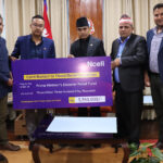 भोटेकोशी बाढी प्रभावितका लागि एनसेल कर्मचारीद्वारा रु ३३ लाख ५० हजार सहयोग